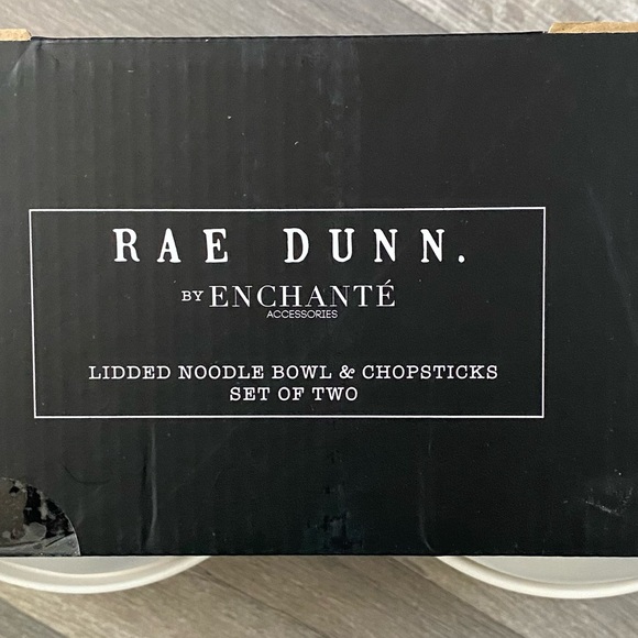 Rae Dunn Lidded Noodle Bowl & Chopsticks Set of 2 Melamine Lid Miso By Enchante - Picture 4 of 8